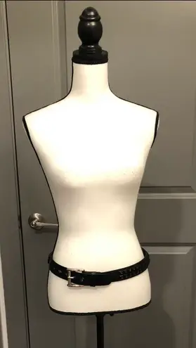 Faux Leather Black Studded Belt