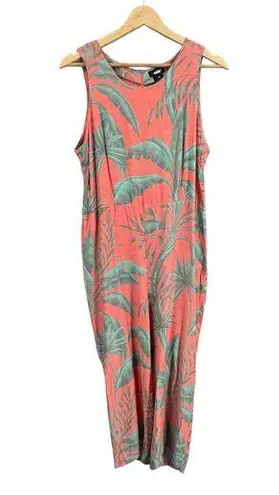 Lobo Rosa Pink Jumpsuit Tropical Print Sleeveless Womens Medium