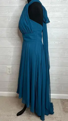 Unbranded teal halter high low bridesmaid/formal dress Size 5 Blue