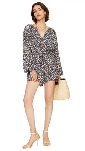 Polo Ralph Lauren Long Raglan Sleeves Floral Crepe Romper size 14 NWT Blue