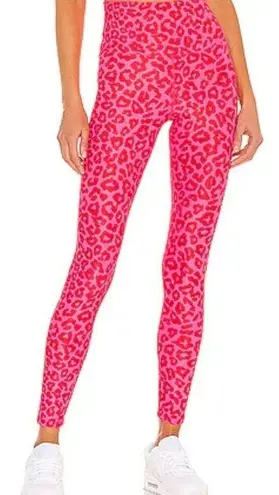 Beach Riot Ayla Legging in Famous High Risk Red Leopard Pink Ribbed- Size XS