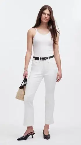 Madewell  Petite Kick Out Crop Jeans Pure White P29 NWT