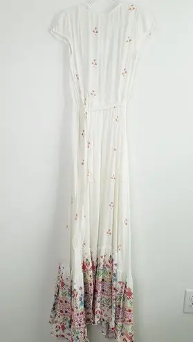 Jen's Pirate Booty White Mythology Short Sleeve Maxi Wrap Dress