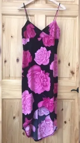 Vintage Rocket Candy Floral spaghetti Strap Dress size medium Pink