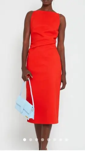 O.P.T. Rue Red High Neck Midi Dress Size Large from Few Moda