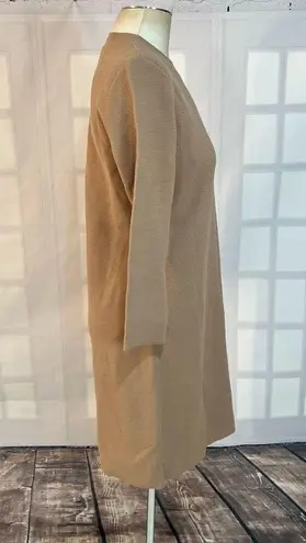 Club Monaco Long Sleeve Ribbed Knit Brown Camel Sweater Dress Size S