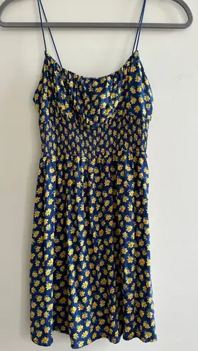 PacSun Blue Printed Sunflower Dress