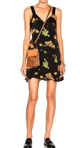 ALC Frank ALC Womens Size 4 Serena Floral Print 100% Silk Mini Dress Sleeveless V-Neck