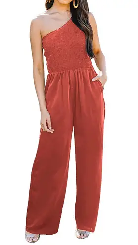 Amazon Rust One Shoulder Jumpsuit