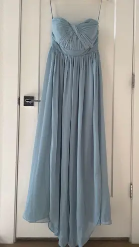 Jenny Yoo Annabelle Convertible Tulle Column Dress Dusty Blue Size 10