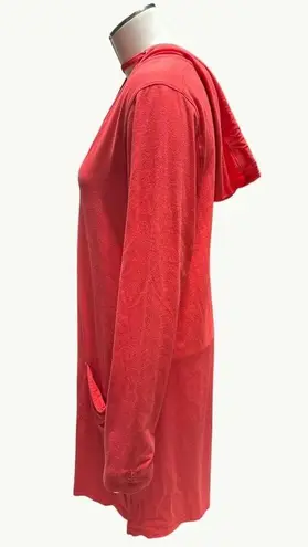 Coolibar Womens UPF 50+ Hooded Tunic Dress C over up M Red Cotton Blend Size M
