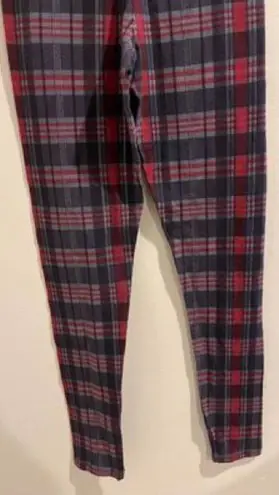 Full Tilt  Size Small High Rise Grey and Red Plaid Skinny Leggings