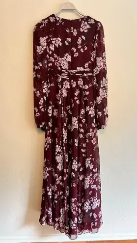 Mac Duggal Leena for Floral Chiffon Red Gown From Rent The Runway Size: XS 0