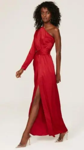 Monique Lhuillier NWT ML One Shoulder Satin Gown Size 10