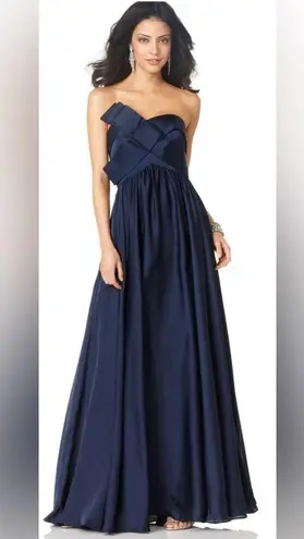 JS Collections Womens Black Satin Strapless Ribbon Bow Long Maxi Dress Gown 14