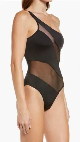 Norma Kamali Normal Kamali Snake Mesh One shoulder Swimsuit, size Large, $265