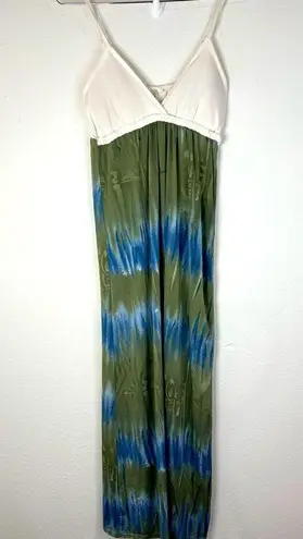 Cristina Love Small Tie Dye Maxi Dress Boho Beach Sleeveless Summer Vacation