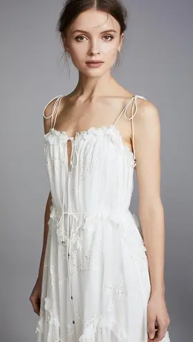 Zimmermann 100% Silk Ivory Bow Floating Prima Dress
