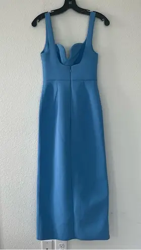 New ACLER Mahora Ruffled Sleeveless Midi Dress in Blue Size 2