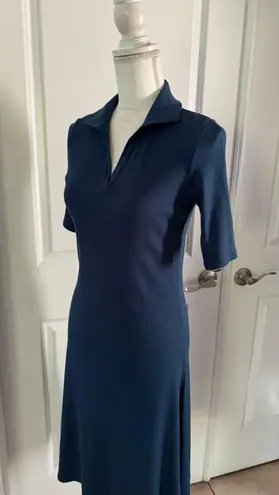 Elie Tahari Ellie Tahari Ribbed Knit Pima Cotton-Blend Polo Dress