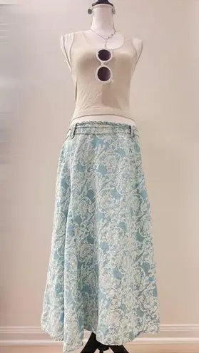 Emma James Beach Day Paisley Skirt Size 10 Blue