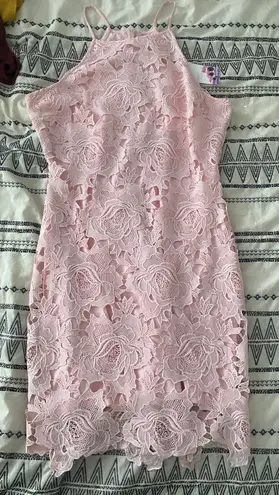 Dainty Hooligan Light Pink Lace Crochet Dress