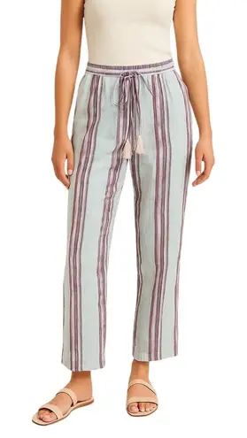 Cherry Paris Striped Pink & White Drawstring Lounge Pants Womens Medium