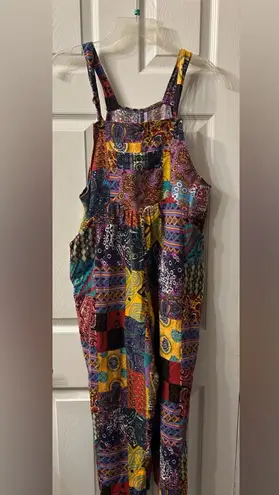 Colorful Patchwork Jumpsuit Red Size M