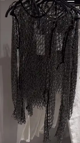 ZARA NWT RHINESTONE MESH TOP. Size medium/large. - $100 (50