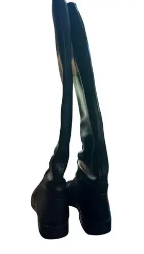 Amazonas Tall Equestrian Riding Boots Black Leather Brazil Size 6 Stiff Pull On