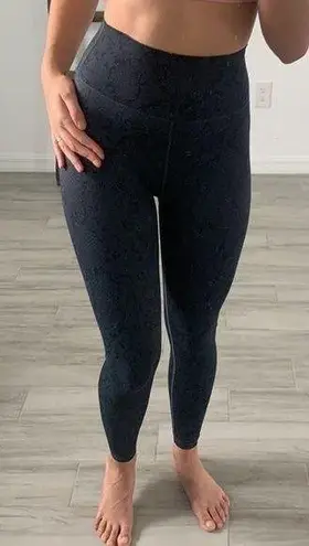 All Fenix Womans animal print dark blue sport active yoga runner leggings XS