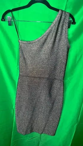 L'Agence NWT L’Agence Gold Metallic One Shoulder Mini Dress size XS