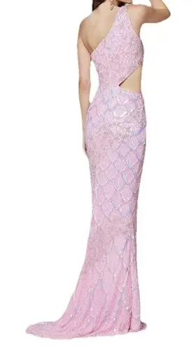 primavera couture dress Size 4 Pink Beaded Sequined Party Prom Occasion Gown