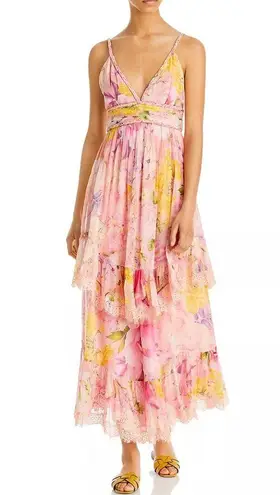 Rococo Sand x Revolve Leona Low Back Maxi Dress in Peach/Pink Floral Size L NWT Pink Size L