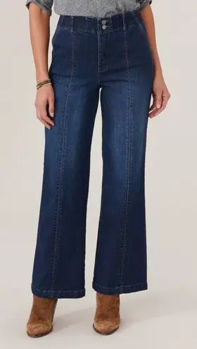 Democracy "Ab"solution Skyrise Wide Leg Jeans with Center Front Seams Size 14