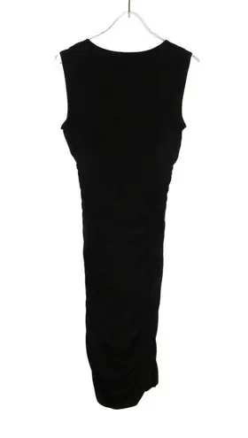 1990s Vintage Intermission Little Black Dress Ruched Cowl Neck Bodycon Small