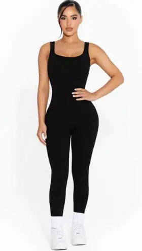 Naked Wardrobe The All Snatched Sleeveless Jumpsuit Black S