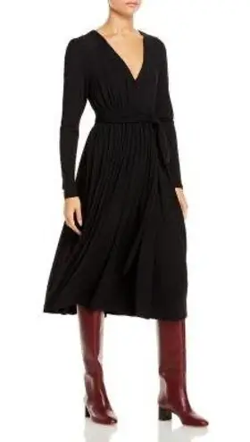 Rebecca Taylor Black V Neck Modal Midi Dress