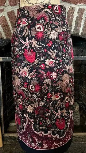 VINTAGE briggs petite black paisley maxi skirt Size 8P