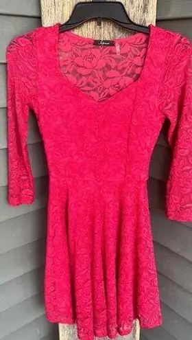 Soprano  Red Lace Fit & Flare Dress