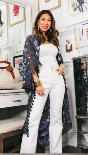 Peter Som Blue and Purple Galaxy Scarf