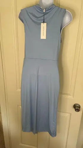 Collective Concepts Sleeveless Asymmetric Hem Dress - light blue color