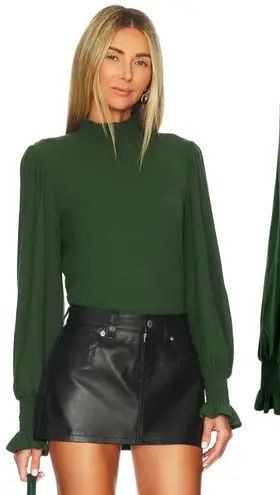 Nation Ltd Violet Prim And Proper Top Tee Blouse Pima Cotton Green Size XS