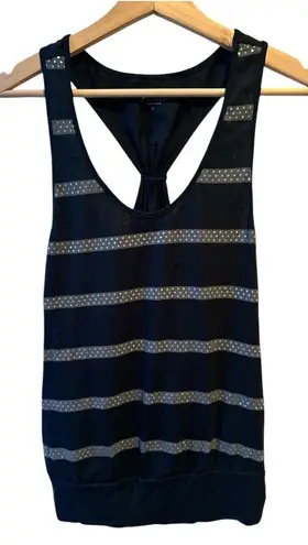 Frederick's of Hollywood Y2K Frederick’s of Hollywood black Racerback Tank Top Large stripes vintage sexy