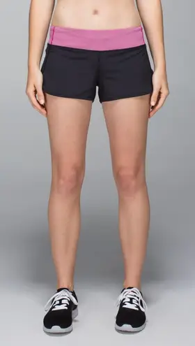 Lululemon Rare  Run: Speed Short 4-Way Stretch 2014 Edition Black Magenta Size 6 thumbnail 1