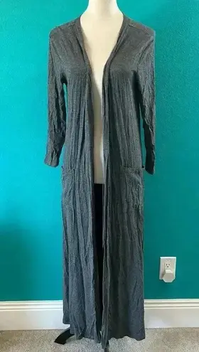 Johnny Was  Calme Black Tencel Blend Open Cardigan Long Line Duster Size M - Image 1