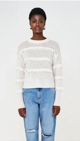 BRODIE CASHMERE FAYE FRINGE CASHMERE CREW White Size XS