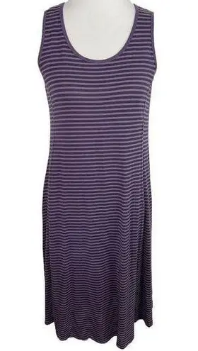 Heartstring Purple Striped Sleeveless Tent Dress Small