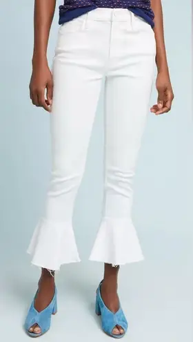 MOTHER Cha Cha Fray Jeans in Glass Slipper White