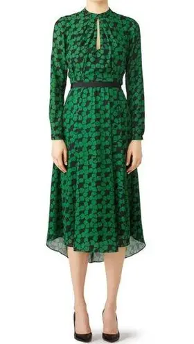Hunter Bell Casper Women’s Midi Dress Green Geometric Size 8 Retail $540